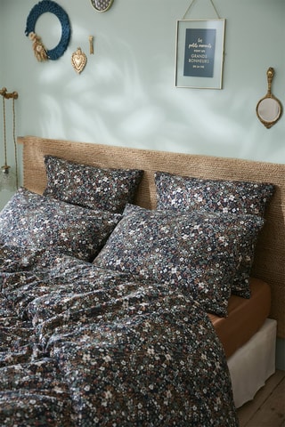 Taie d'oreiller en gaze de coton 125 g/m² - Capucine - Bleu marine