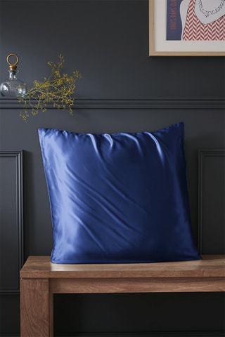 Taie d'oreiller en soie de mûrier Soanne - Bleu foncé