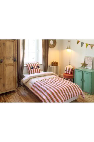 Parure de couette en coton Fresh popcorn - Orange et écru
