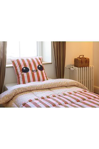 Parure de couette en coton Fresh popcorn - Orange et écru