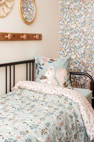 Parure de couette en coton 57 fils /cm² Tamia - Bleu clair