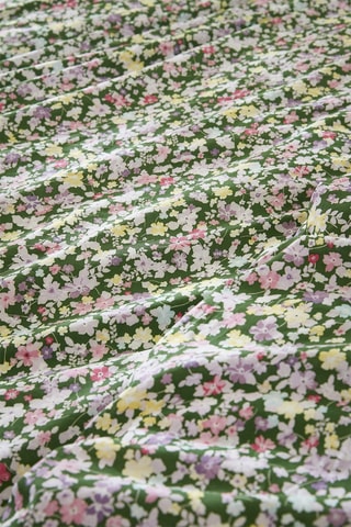 Parure de couette en coton 57 fils/cm² Myosotis - Vert et rose