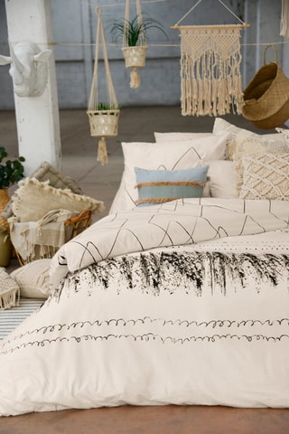 Parure de lit en coton 57 fils/cm² Berbère - Blanc cassé