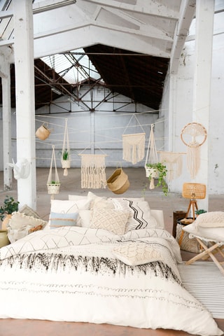 Parure de lit en coton 57 fils/cm² Berbère - Blanc cassé