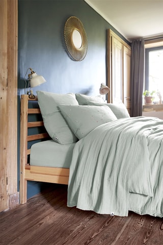 Drap plat en coton 125 fils/cm² Gaïa - Vert