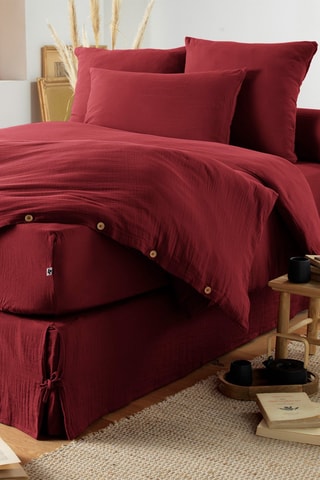 Cache-sommier en coton 125 g/m² Gaïa - Lie de vin