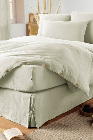 Cache-sommier en coton 125 g/m² Gaïa - Vert d'eau