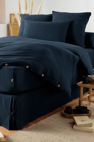 Cache-sommier en coton 125 g/m² Gaïa - Minuit