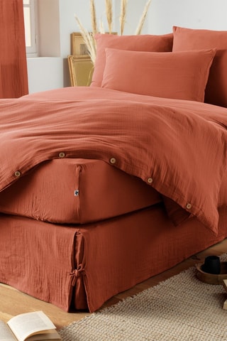 Cache-sommier en coton 125 g/m² Gaïa - Terracotta
