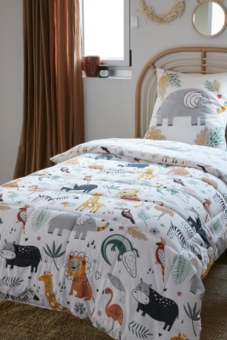 Parure de lit en coton 57 fils/cm² Savane - Blanc