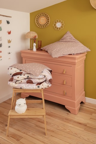 Parure de lit réversible en coton 57 fils/cm² Sky Dream - Rose