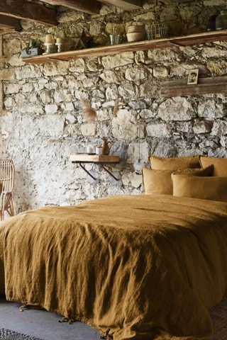 Housse de couette en lin Soline - Camel