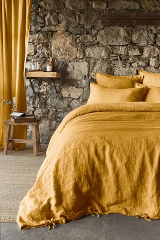 Housse de couette en lin Soline - Jaune