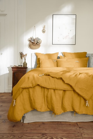 Housse de couette en lin Soline - Jaune