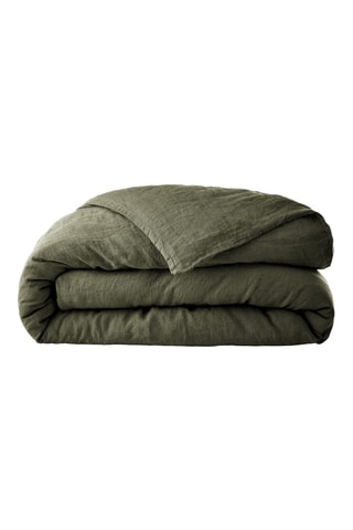 Housse de couette en lin Soline - Kaki
