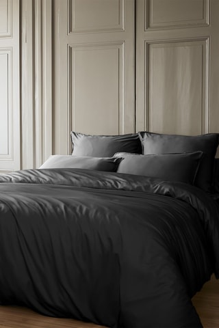 Housse de couette en viscose de bambou 57 fils/cm² Salomé - Noir