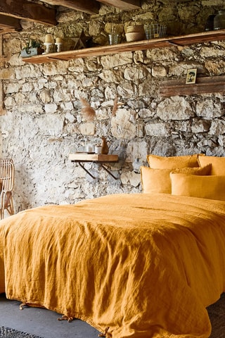 Housse de couette en lin Soline Miel