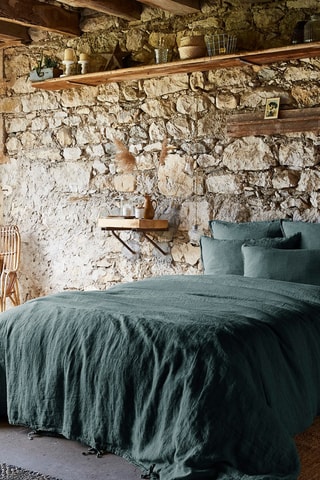 Housse de couette en lin Soline Ardoise