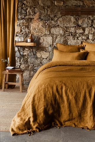Housse de couette en lin Soline Caramel