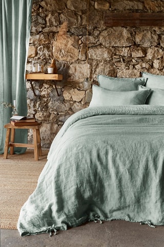 Housse de couette en lin Soline Eucalyptus