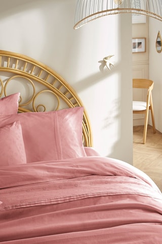 Housse de couette en coton 57 fils/cm² Jeanne - Rose