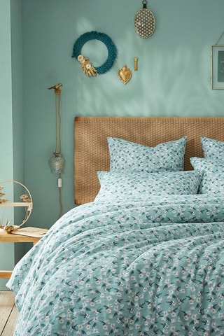 Housse de couette Marguerit  Bleu clair et blanc