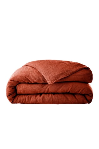 Housse de couette en lin Soline Paprika