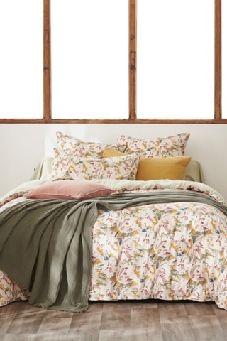 Housse de couette réversible Clarence - Blanc et vert