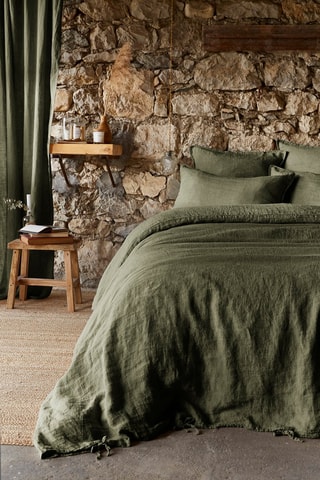 Housse de couette en lin Soline Thym