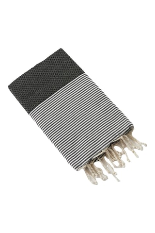 Fouta Marin  - Noir et écru - 100 x 200 cm