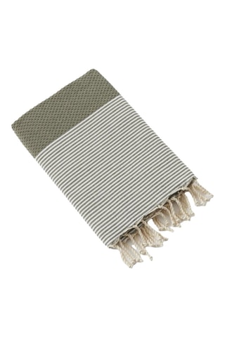 Fouta Marin - Kaki et écru - 100 x 200 cm