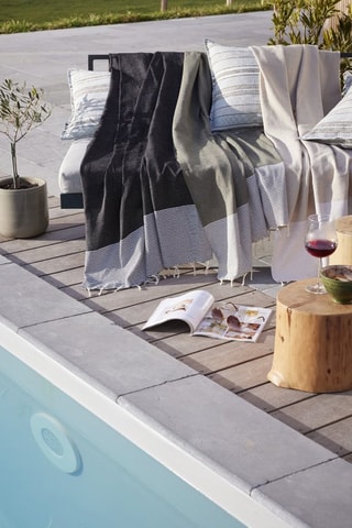 Fouta Marin - Kaki et écru - 100 x 200 cm