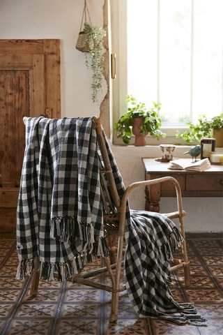 Plaid Gabriel Noir et blanc - 180 x 220 cm