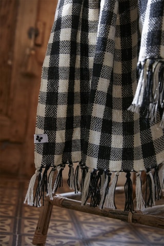 Plaid Gabriel Noir et blanc - 180 x 220 cm