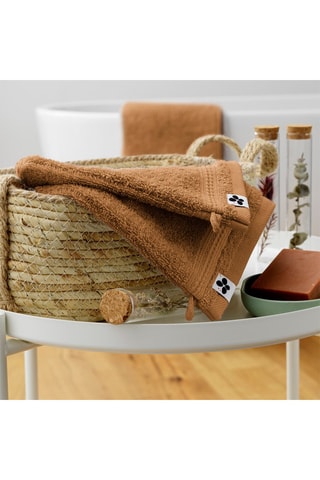 2 gants de toilette Garance Marron