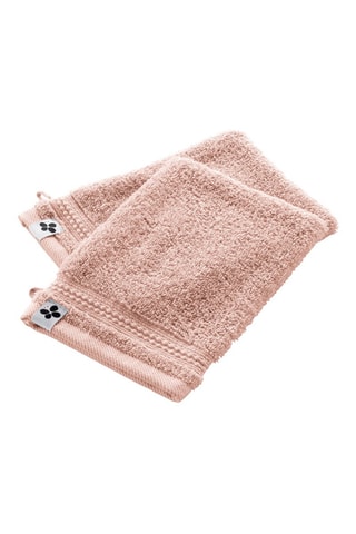 2 gants de toilette Garance Rose poudré