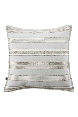 Housse de coussin Doris  - Kaki et blanc - 45 x 45 cm