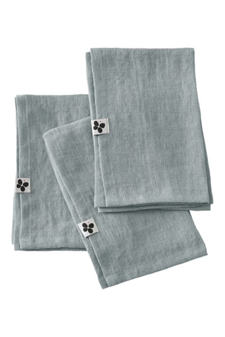 3 serviettes de table en lin Soline - Bleu