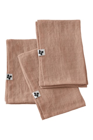 3 serviettes de table en lin Soline - Vieux rose