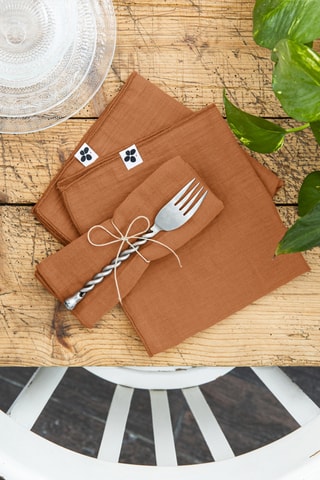 3 serviettes de table Gaïa - Abricot
