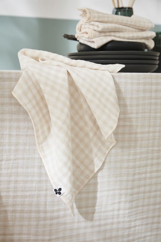 3 serviettes de table Vickie - Beige et blanc