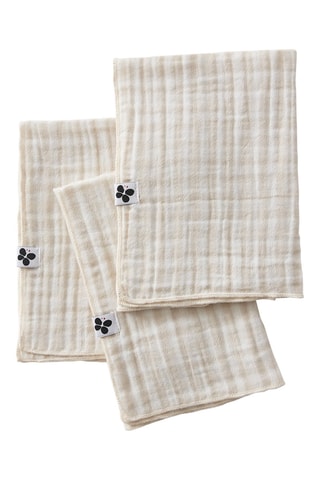 3 serviettes de table Vickie - Beige et blanc