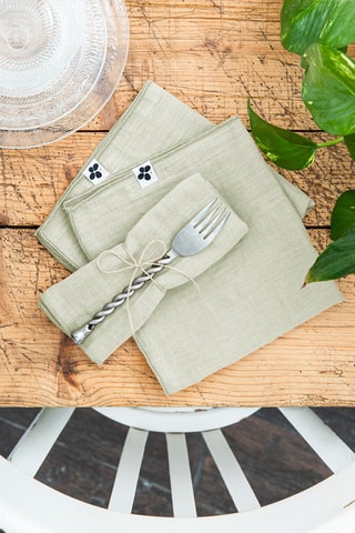 3 serviettes de table Gaïa - Vert d'eau