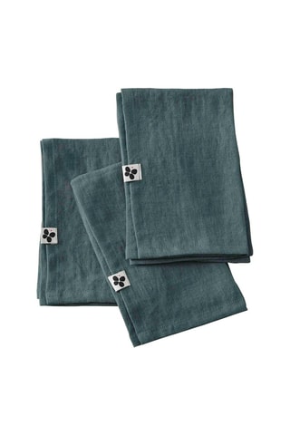 3 serviettes en lin lavé Soline  Ardoise - 40 x 40 cm