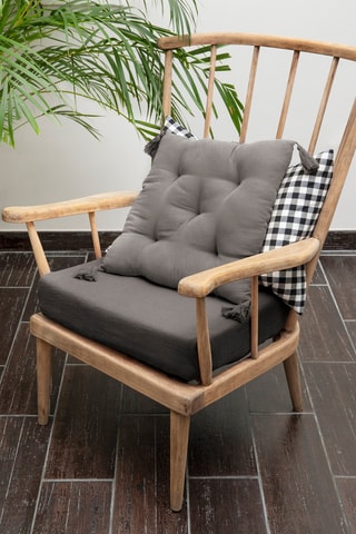 Coussin capitonné en coton Gaïa 125 g/m² - Granit - 40 x 40 cm