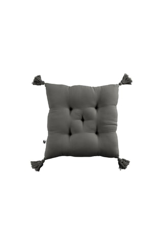 Coussin capitonné en coton Gaïa 125 g/m² - Granit - 40 x 40 cm