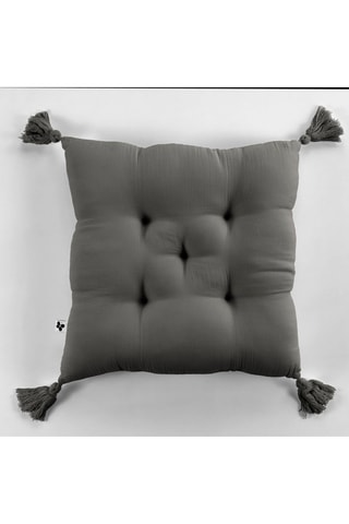 Coussin capitonné en coton Gaïa 125 g/m² - Granit - 40 x 40 cm