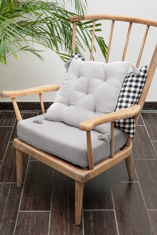 Coussin capitonné en coton Gaïa 125 g/m² - Nuage - 40 x 40 cm