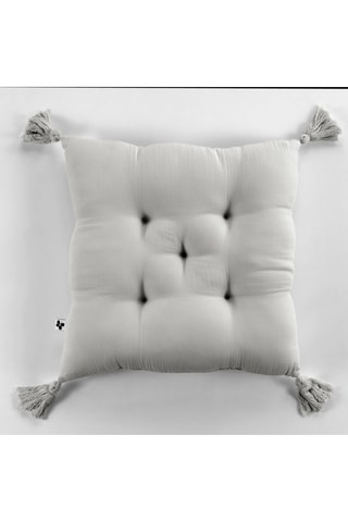 Coussin capitonné en coton Gaïa 125 g/m² - Nuage - 40 x 40 cm