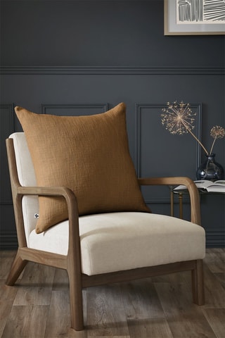 Coussin déhoussable en gaze de coton 210 g/m² Sixtine - Camel - 60 x 60 cm
